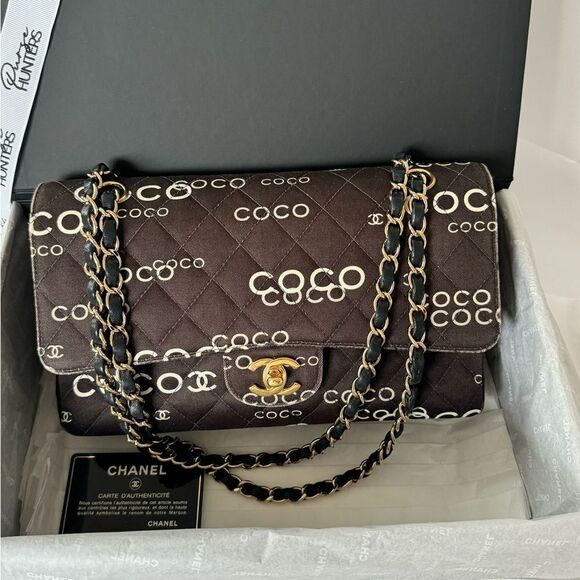 Chanel vintage classic double flap coco print black - Picture 2 of 16